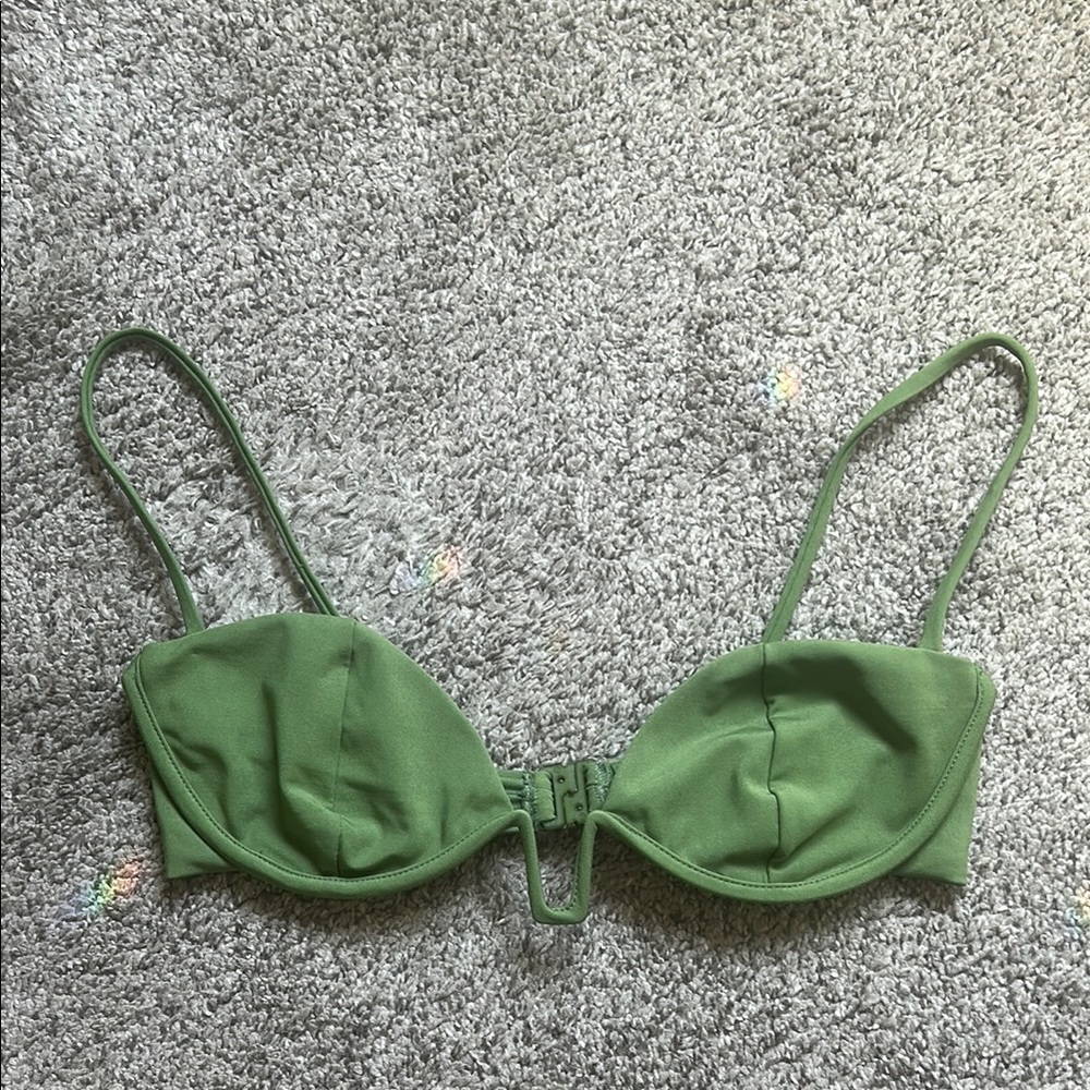 Zara Green Swim Top with Sleek Design